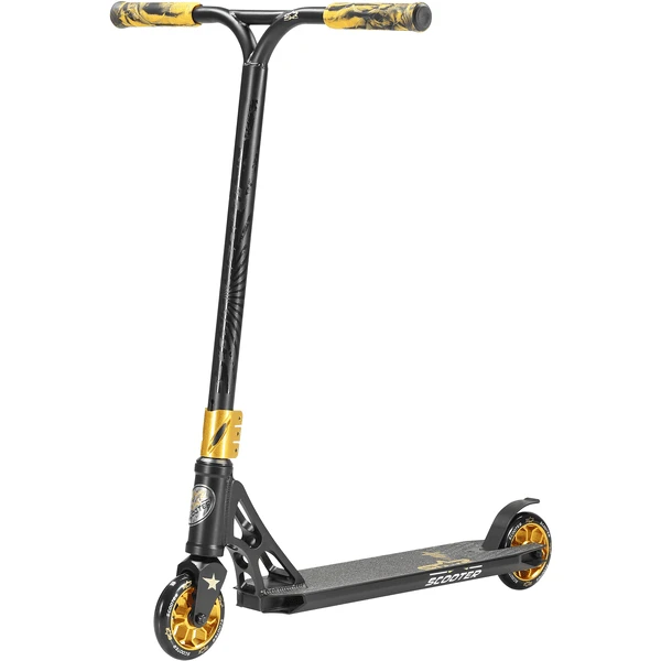 Bikestar STAR-SCOOTER® Freestyle Aluminium Jump Stunt Scooter | 110mm Räder | Schwarz Gold 3 Bikestar STAR-SCOOTER® Freestyle Aluminium Jump Stunt Scooter | 110mm Räder | Schwarz Gold