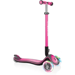 GLOBBER Scooter ELITE DELUXE LIGHTS Mit Leuchtrollen, Pink