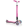 GLOBBER Scooter ELITE PRIME Deep Pink-weiß, Mit Leuchtrollen Und Leuchtdeck