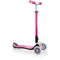 GLOBBER Scooter ELITE PRIME Deep Pink-weiß, Mit Leuchtrollen Und Leuchtdeck
