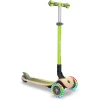 GLOBBER Scooter PRIMO FOLDABLE WOOD LIGHTS Lime Grün - Mit Leuchtrollen Und Holzdeck -Shop für Kinderhelme globber scooter primo foldable wood lights lime gruen mit leuchtrollen und holzdeck a303738
