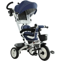 HOMCOM 4-in-1 Kinderdreirad Mit Sonnendach Blau