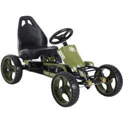 HOMCOM Kinder Go Kart Mit Handbremse Grün