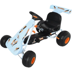 HOMCOM Kinder Go-Kart Mit Handbremse Hellblau