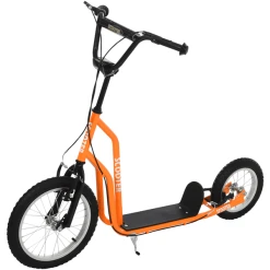 HOMCOM Kinderroller Mit Handbremse Orange