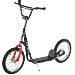 HOMCOM Kinderscooter Mit Handbremse Schwarz